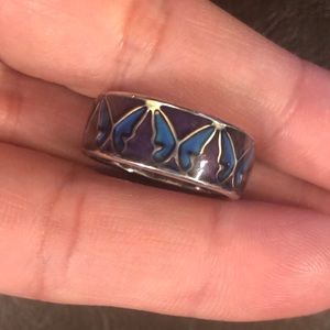 Butterfly print mood ring
